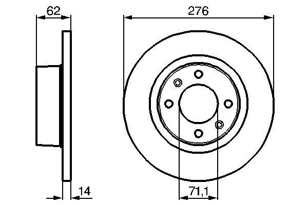 BOSCH 0 986 478 981 Bremsscheiben &Oslash; 2762mm f&uuml;r Hinterachse
