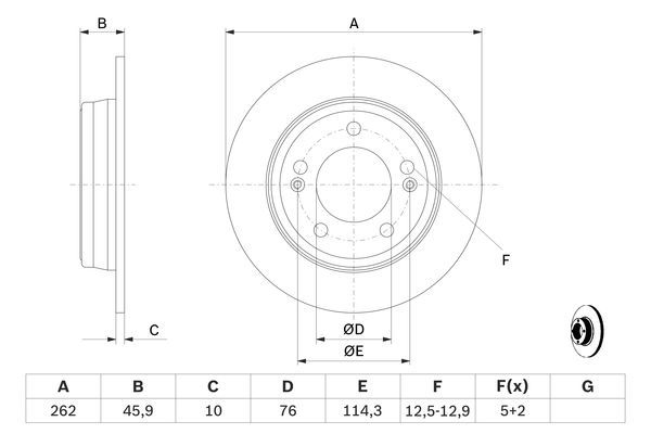 BOSCH 0 986 479 052 Bremsscheiben &Oslash; 2619mm f&uuml;r Hinterachse