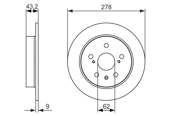 BOSCH 0 986 479 047 Bremsscheiben &Oslash; 2782mm f&uuml;r Hinterachse