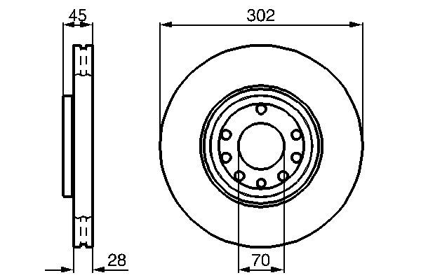 BOSCH 0 986 479 076 Bremsscheibe &Oslash; 302mm f&uuml;r Vorderachse