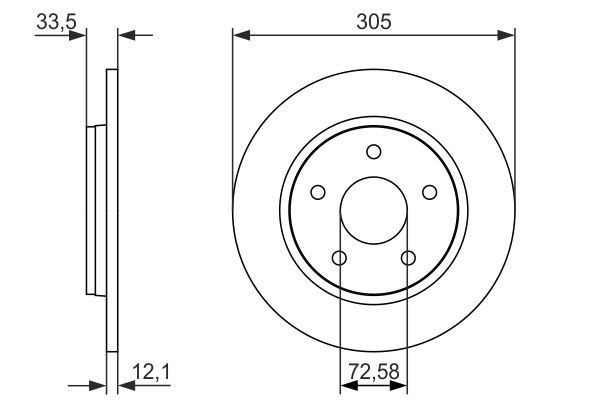 BOSCH 0 986 479 050 Bremsscheiben &Oslash; 305mm f&uuml;r Hinterachse