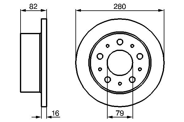BOSCH 0 986 479 066 Bremsscheiben &Oslash; 280mm f&uuml;r Hinterachse