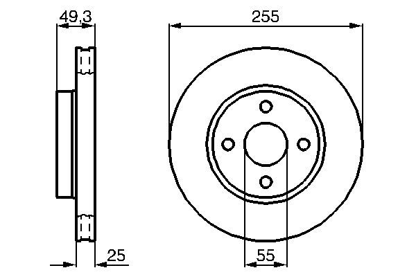 BOSCH 0 986 479 084 Bremsscheiben &Oslash; 255mm f&uuml;r Vorderachse