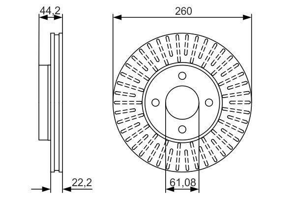 BOSCH 0 986 479 090 Bremsscheiben &Oslash; 260mm f&uuml;r Vorderachse