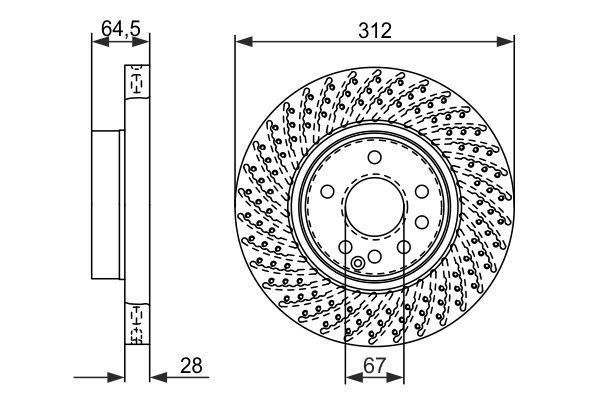 BOSCH 0 986 479 072 Bremsscheibe Ø 312mm für Vorderachse