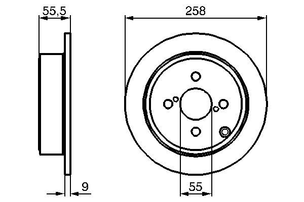 BOSCH 0 986 479 086 Bremsscheiben Ø 258mm für Hinterachse