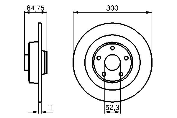 BOSCH 0 986 479 083 Bremsscheiben &Oslash; 300mm f&uuml;r Hinterachse
