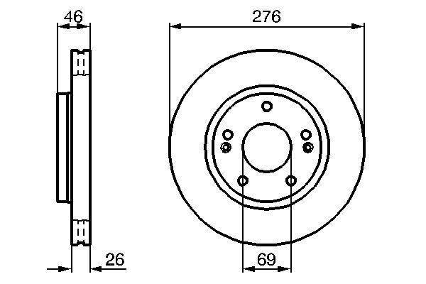 BOSCH 0 986 479 124 Bremsscheiben &Oslash; 276mm f&uuml;r Vorderachse
