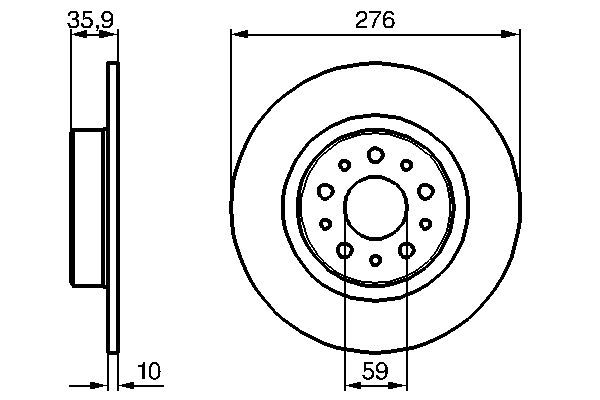 BOSCH 0 986 479 120 Bremsscheiben &Oslash; 276mm f&uuml;r Hinterachse