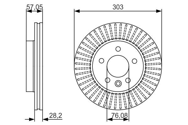 BOSCH 0 986 479 154 Bremsscheibe &Oslash; 303mm f&uuml;r Vorderachse