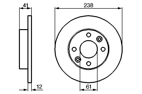 BOSCH 0 986 479 165 Bremsscheiben Ø 238mm für Vorderachse