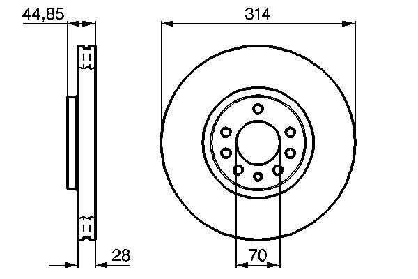 BOSCH 0 986 479 143 Bremsscheibe &Oslash; 314mm f&uuml;r Vorderachse