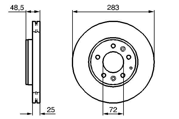 BOSCH 0 986 479 132 Bremsscheiben &Oslash; 2825mm f&uuml;r Vorderachse