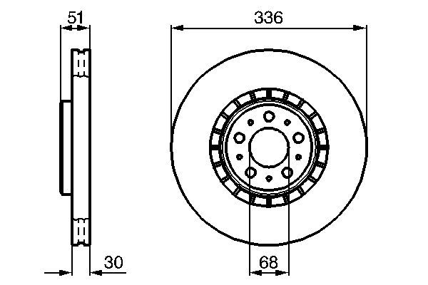 BOSCH 0 986 479 202 Bremsscheibe &Oslash; 336mm f&uuml;r Vorderachse