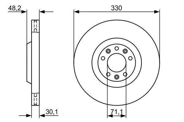 BOSCH 0 986 479 192 Bremsscheibe &Oslash; 330mm f&uuml;r Vorderachse