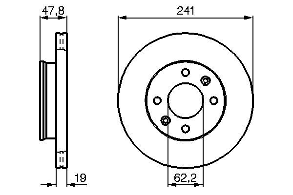 BOSCH 0 986 479 206 Bremsscheiben &Oslash; 241mm f&uuml;r Vorderachse