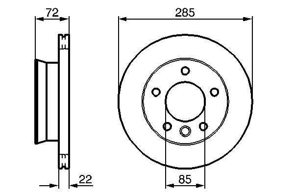 BOSCH 0 986 479 212 Bremsscheiben &Oslash; 285mm f&uuml;r Vorderachse