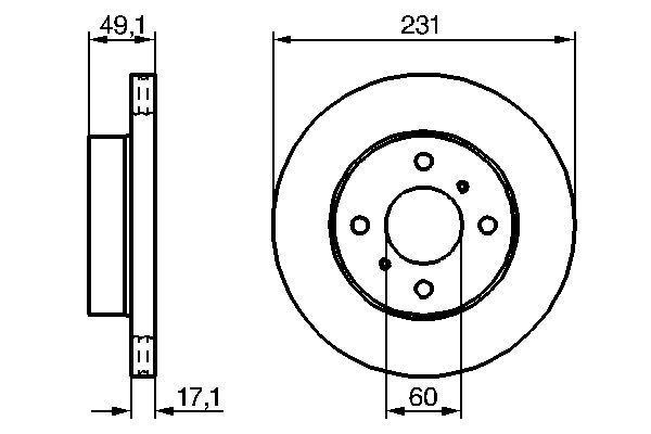 BOSCH 0 986 479 241 Bremsscheiben &Oslash; 231mm f&uuml;r Vorderachse