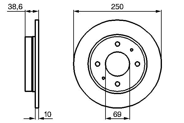 BOSCH 0 986 479 236 Bremsscheiben &Oslash; 250mm f&uuml;r Hinterachse