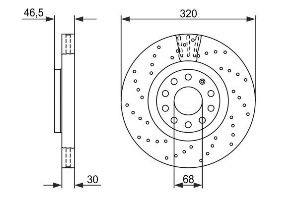 BOSCH 0 986 479 258 Bremsscheibe &Oslash; 320mm f&uuml;r Vorderachse