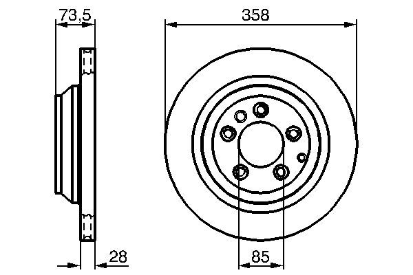 BOSCH 0 986 479 259 Bremsscheibe &Oslash; 358mm f&uuml;r Hinterachse