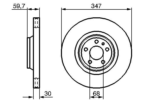 BOSCH 0 986 479 260 Bremsscheibe &Oslash; 347mm f&uuml;r Vorderachse