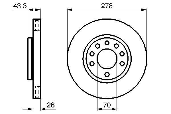 BOSCH 0 986 479 262 Bremsscheiben &Oslash; 2782mm f&uuml;r Vorderachse