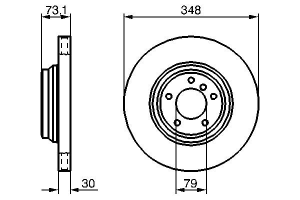 BOSCH 0 986 479 265 Bremsscheibe &Oslash; 348mm f&uuml;r Vorderachse