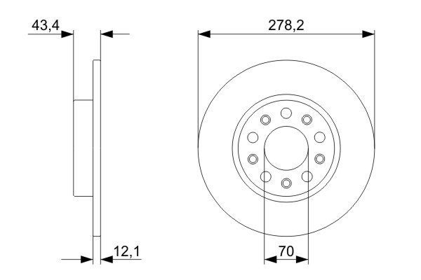 BOSCH 0 986 479 292 Bremsscheiben &Oslash; 278mm f&uuml;r Hinterachse