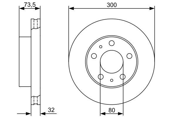 BOSCH 0 986 479 315 Bremsscheibe &Oslash; 300mm f&uuml;r Vorderachse