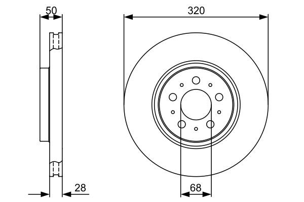 BOSCH 0 986 479 321 Bremsscheibe Ø 320mm für Vorderachse