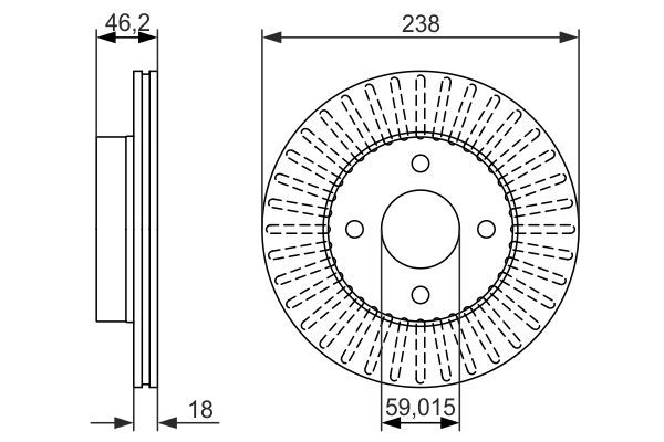 BOSCH 0 986 479 354 Bremsscheiben &Oslash; 238mm f&uuml;r Vorderachse