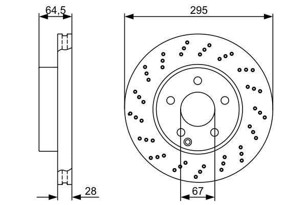 BOSCH 0 986 479 331 Bremsscheiben &Oslash; 295mm f&uuml;r Hinterachse