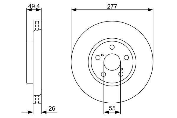 BOSCH 0 986 479 340 Bremsscheiben &Oslash; 277mm f&uuml;r Vorderachse