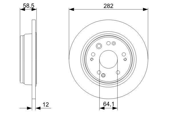 BOSCH 0 986 479 361 Bremsscheiben &Oslash; 282mm f&uuml;r Hinterachse