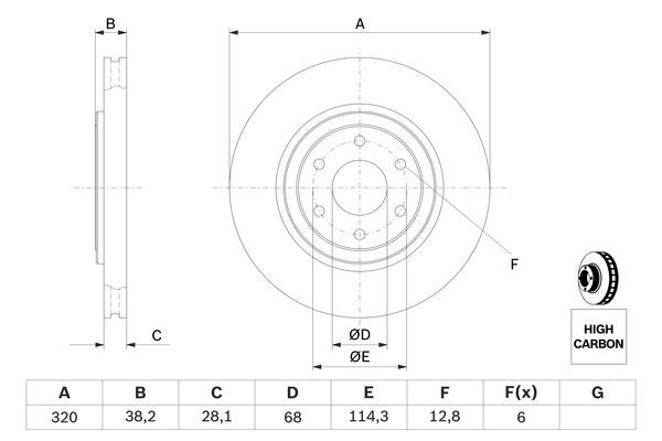BOSCH 0 986 479 357 Bremsscheibe &Oslash; 320mm f&uuml;r Vorderachse