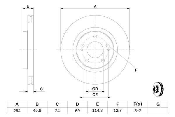 BOSCH 0 986 479 372 Bremsscheiben &Oslash; 294mm f&uuml;r Vorderachse