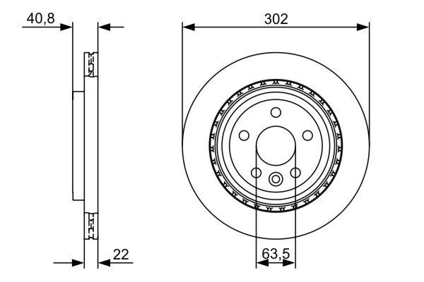 BOSCH 0 986 479 398 Bremsscheiben &Oslash; 302mm f&uuml;r Hinterachse