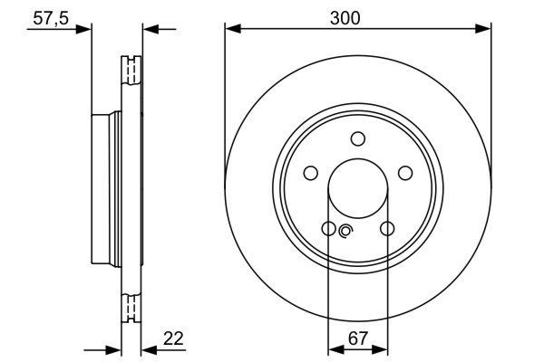 BOSCH 0 986 479 411 Bremsscheiben &Oslash; 300mm f&uuml;r Hinterachse