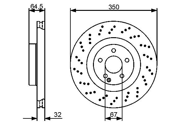 BOSCH 0 986 479 412 Bremsscheibe &Oslash; 350mm f&uuml;r Vorderachse
