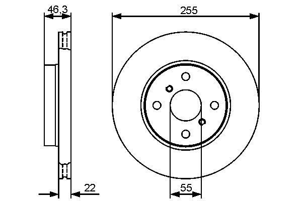 BOSCH 0 986 479 430 Bremsscheiben &Oslash; 255mm f&uuml;r Vorderachse