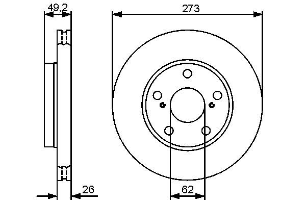BOSCH 0 986 479 425 Bremsscheiben &Oslash; 273mm f&uuml;r Vorderachse