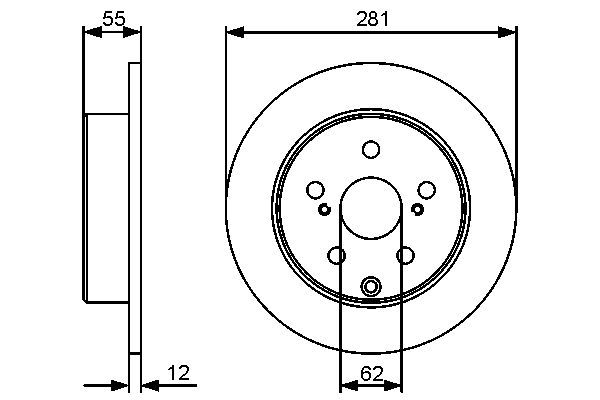 BOSCH 0 986 479 419 Bremsscheiben &Oslash; 281mm f&uuml;r Hinterachse