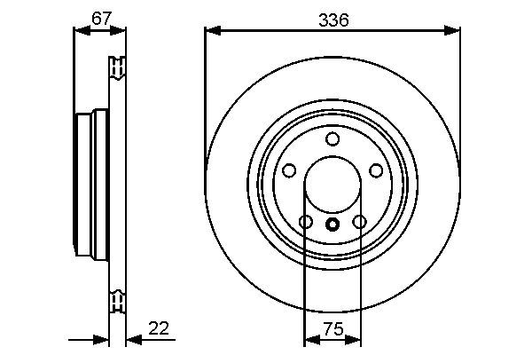 BOSCH 0 986 479 439 Bremsscheibe &Oslash; 336mm f&uuml;r Hinterachse