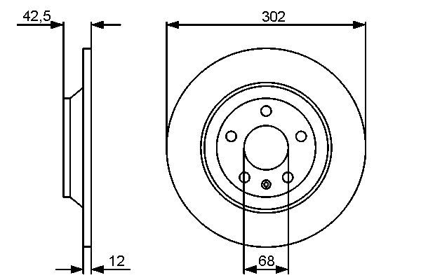 BOSCH 0 986 479 458 Bremsscheiben &Oslash; 302mm f&uuml;r Hinterachse