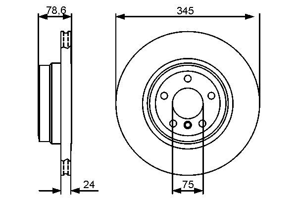 BOSCH 0 986 479 443 Bremsscheibe &Oslash; 345mm f&uuml;r Hinterachse