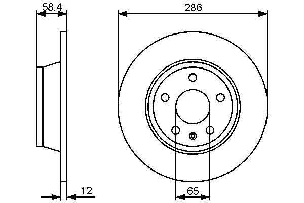 BOSCH 0 986 479 465 Bremsscheiben &Oslash; 286mm f&uuml;r Hinterachse