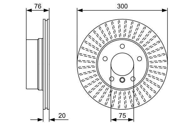 BOSCH 0 986 479 497 Bremsscheiben &Oslash; 300mm f&uuml;r Hinterachse