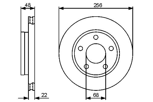 BOSCH 0 986 479 463 Bremsscheiben &Oslash; 256mm f&uuml;r Hinterachse