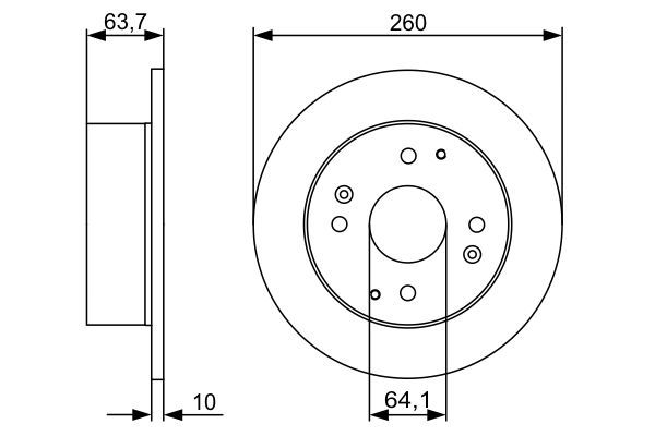 BOSCH 0 986 479 504 Bremsscheiben &Oslash; 260mm f&uuml;r Hinterachse